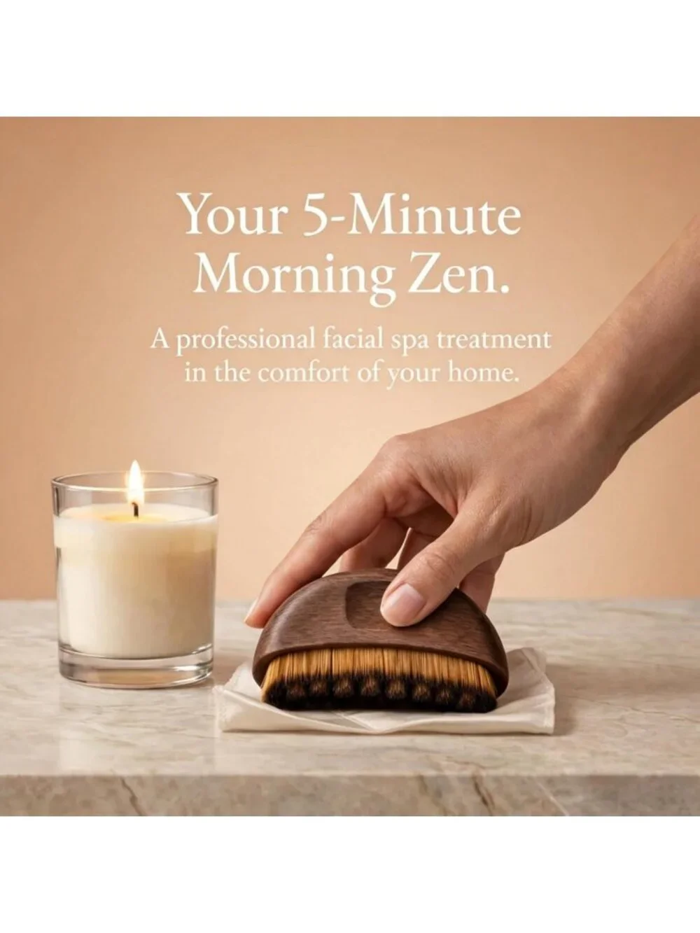 Lymphatic Drainage Face Brush - Wooden Handle, Soft Bristles, Gift-Ready Box